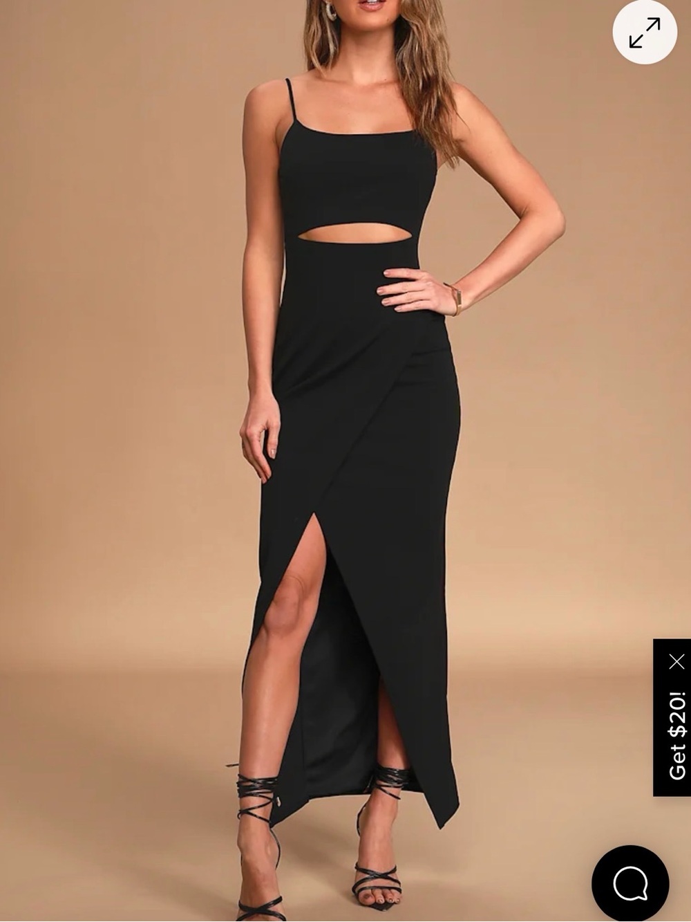 Lulu's Black Spaghetti-Strap Maxi Dress
